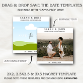12 Save the Date Square (2x2/2.5x2.5/3x3) Fridge Magnet Template Designs- Style #1 Square